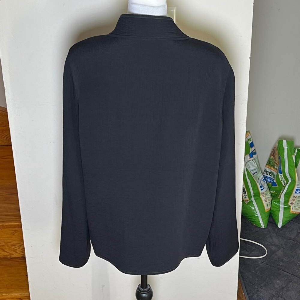 Elegant Black Open Front Cardigan/Jacket - Picture 3 of 7
